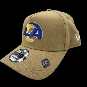 Los Angeles Rams Hat Logo‎ Essentials Khaki New Era 9FORTY A-Frame Snapback NEW